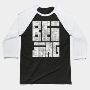 Beijing, China City Map Typography - Light Baseball T-Shirt